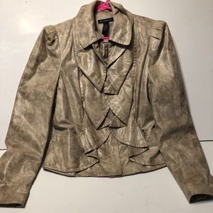 Faux snakeskin large 100% polyester jacket INC!